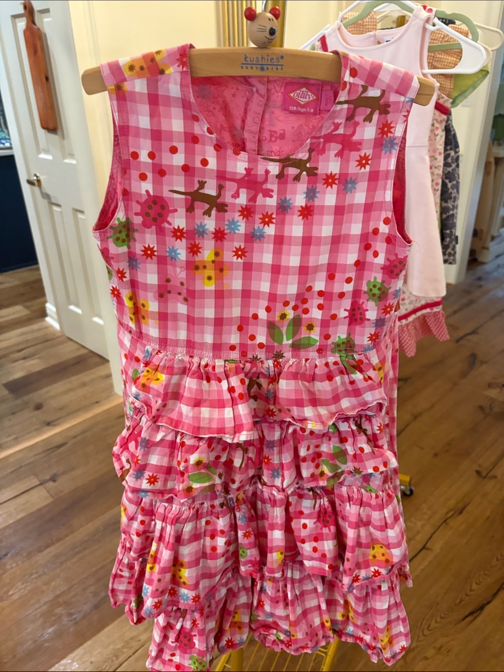 Oilily Pink Gingham Ruffles Girls' Dress Size 7-8